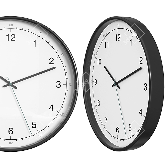 TAGGAD Wall Clock - Scandinavian Design by Gustav Carlberg 3D model image 2