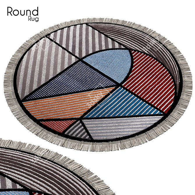 Elegant Round Rug with Chic Design 3D model image 1