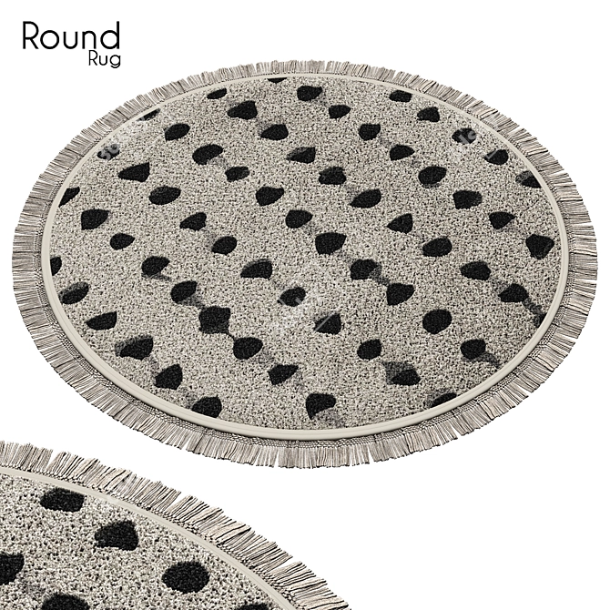 Round Polypropylene Rug: 59 3D model image 1