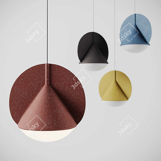 Flecks Conical Pendant Light 3D model image 1