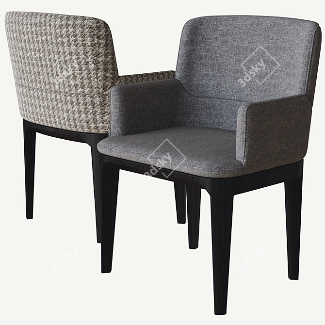 Elegant Sin Chair: HC28 3D model image 1