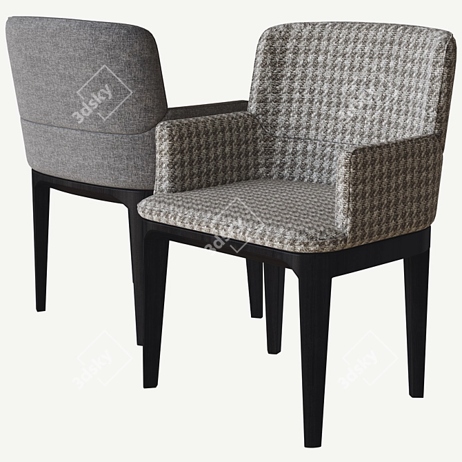 Elegant Sin Chair: HC28 3D model image 2