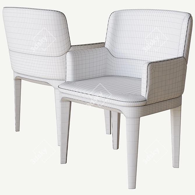 Elegant Sin Chair: HC28 3D model image 3