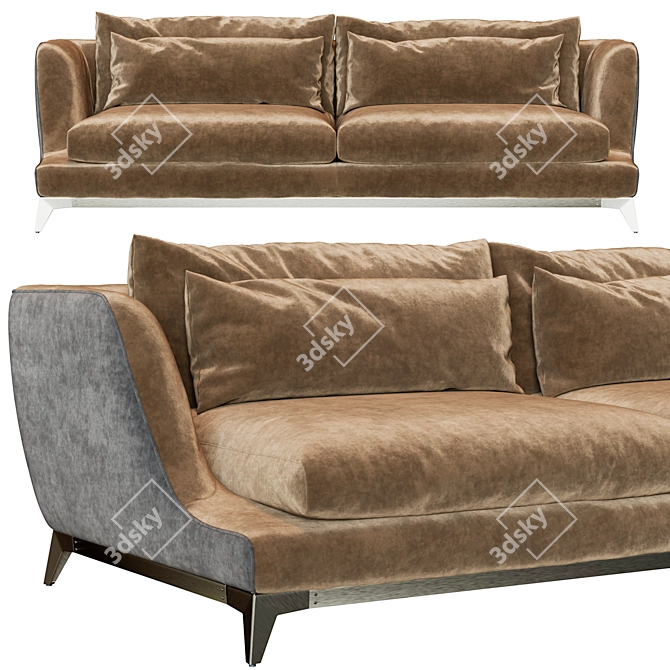 Minimalist Black Brando Sofa 3D model image 1