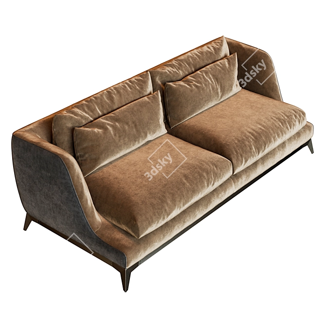 Minimalist Black Brando Sofa 3D model image 4