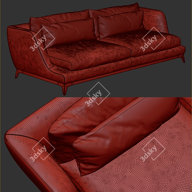 Minimalist Black Brando Sofa 3D model image 5