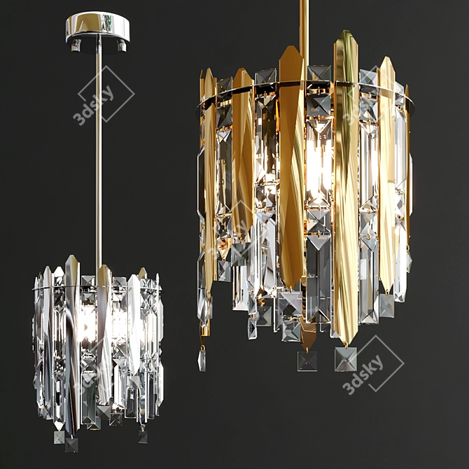 Contemporary Hanging Lamps: Cloyd 10600 & 10601 3D model image 1