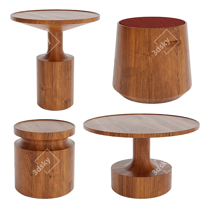 Functional Turn Tables Set  Compact and Stylish Furniture Set for Any Space! 3D model image 3