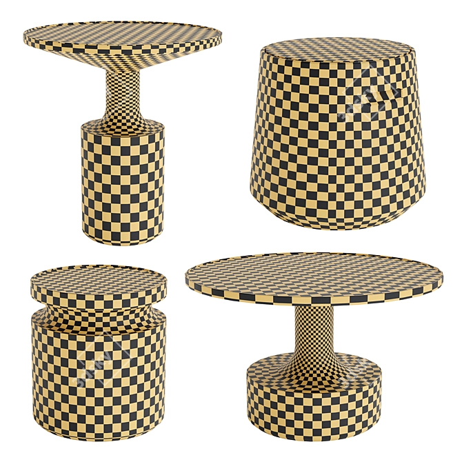 Functional Turn Tables Set  Compact and Stylish Furniture Set for Any Space! 3D model image 4
