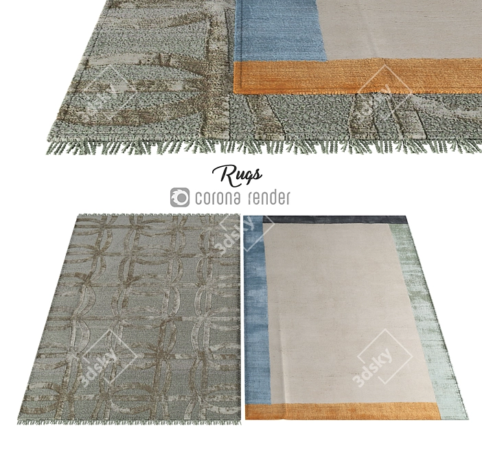 Stylish Polys Carpets 3D model image 1