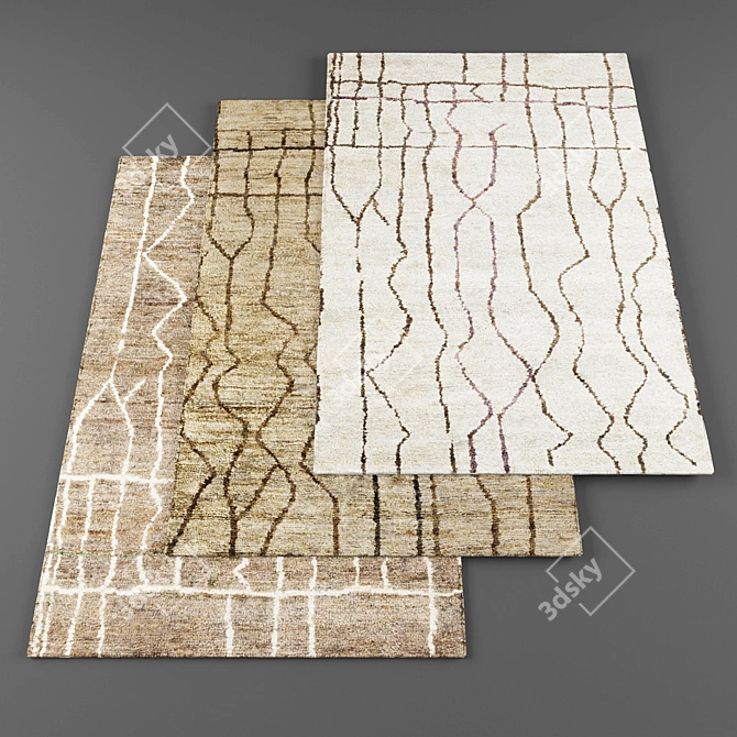 Contemporary Rugs Set - High-Resolution Textures 3D model image 1