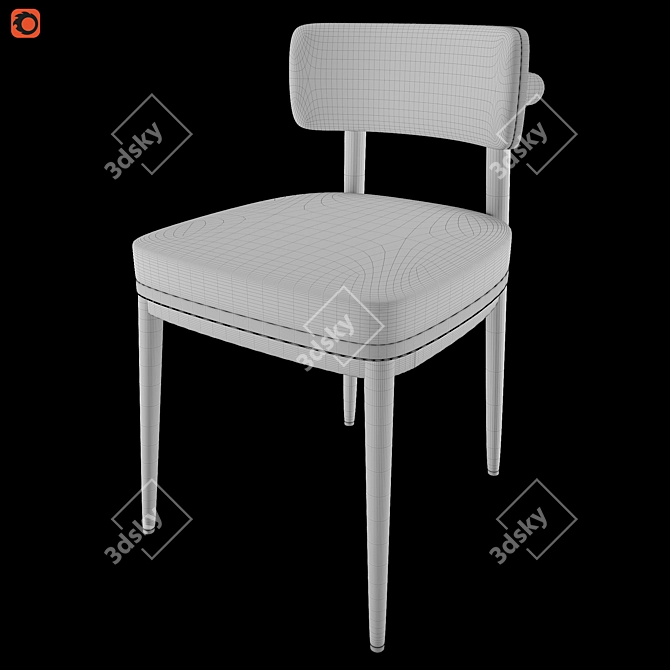 Sleek Oak Dining Chair 3D model image 4