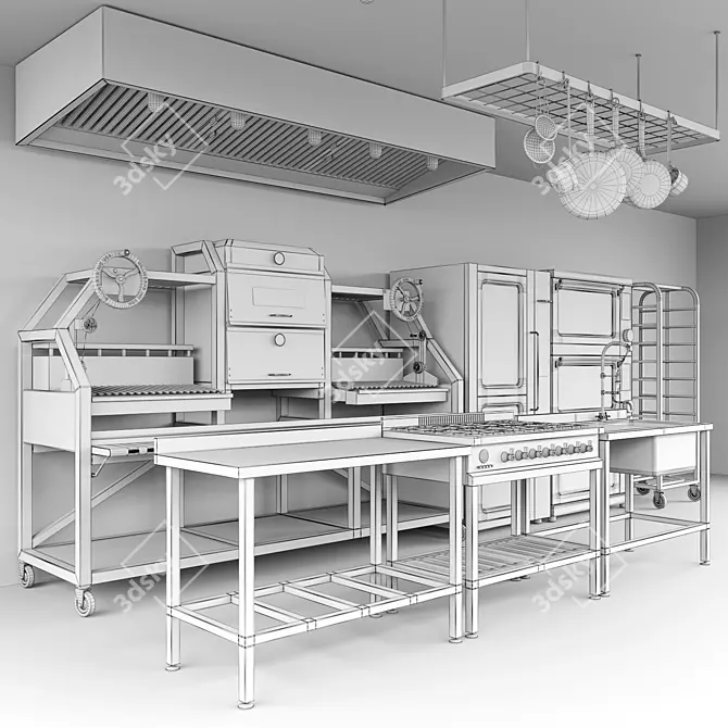 Meshsmooth Kitchen Equipment Set 3D model image 5