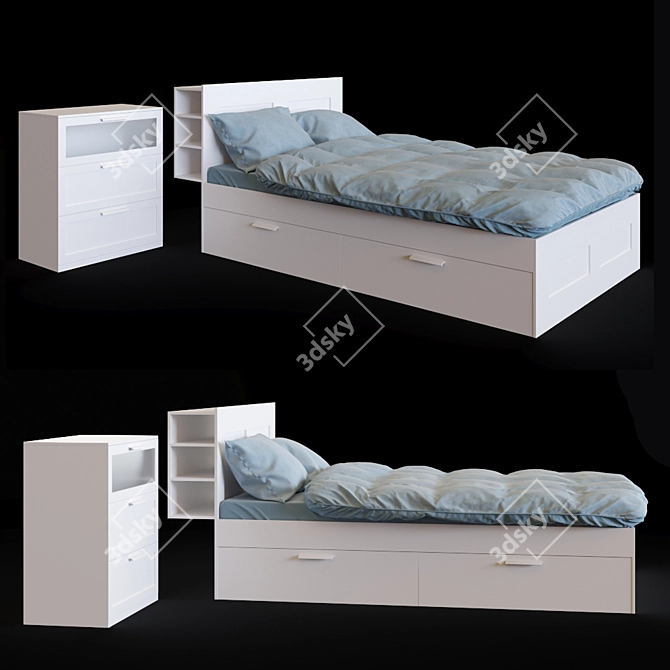 Brimnes Bed & Chest Set 3D model image 4