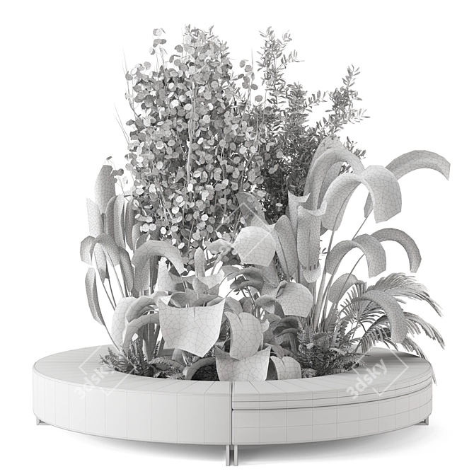 Garden Oasis: Outdoor Set with Bush & Tree 3D model image 5