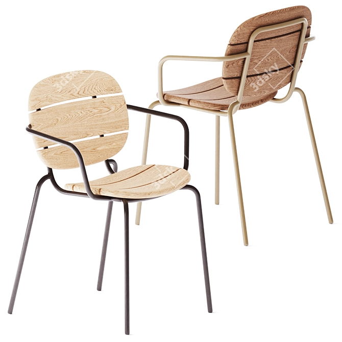 Si-Si Wood Chair: Elegant Design 3D model image 3