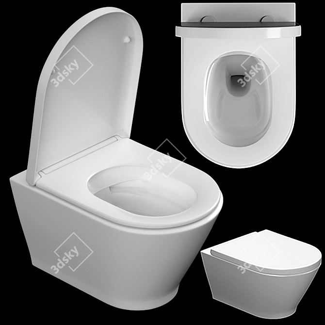 Lavinia Boho Rimless Wall Toilet 3D model image 1