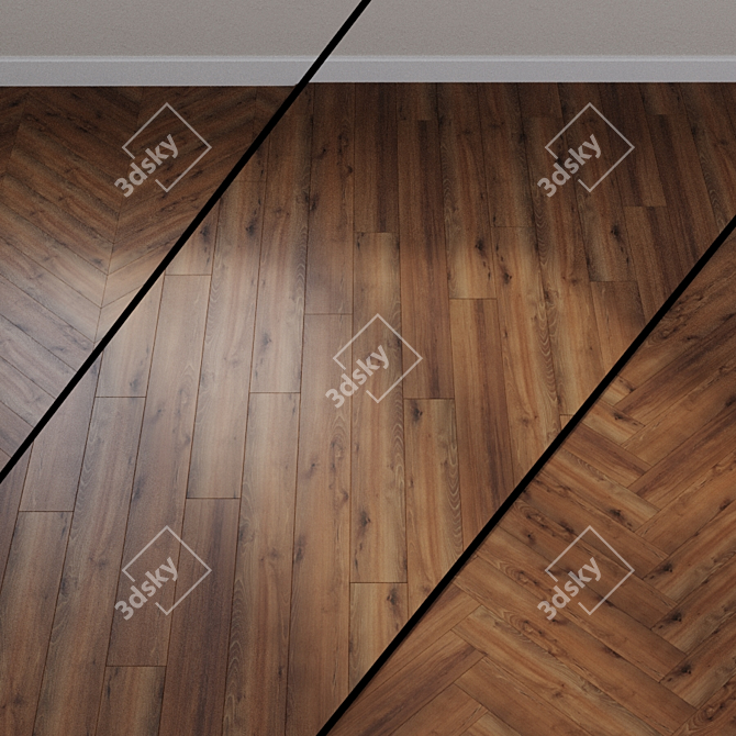 Village Oak Brown XL Wood Flooring 3D model image 1