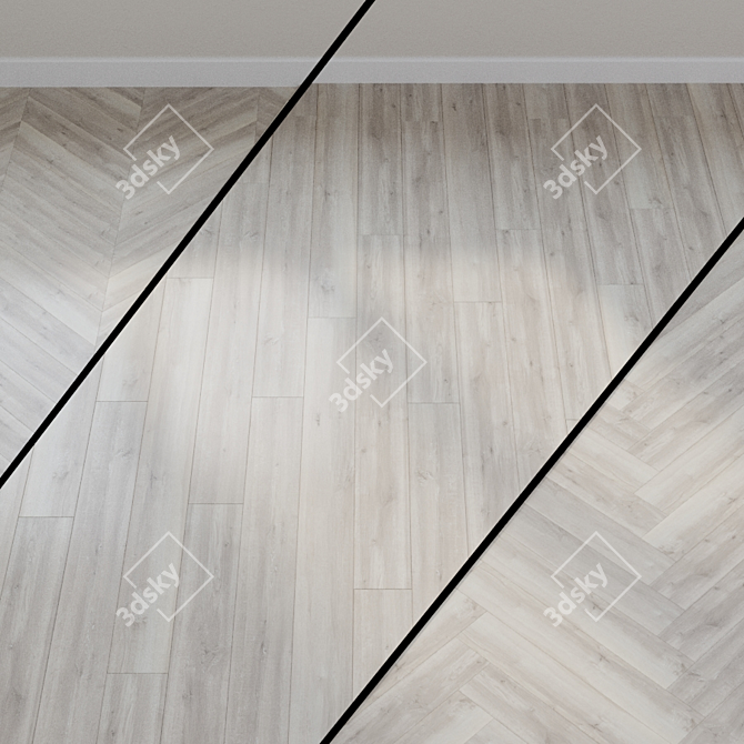 Elegant Gray Oak Flooring 3D model image 1