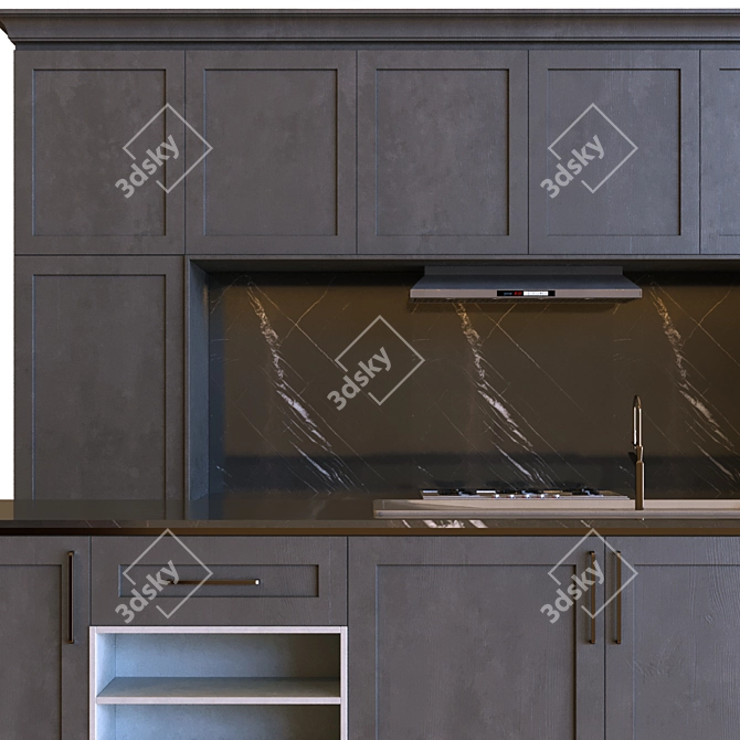 Modern Kitchen Set 2015 3D model image 4