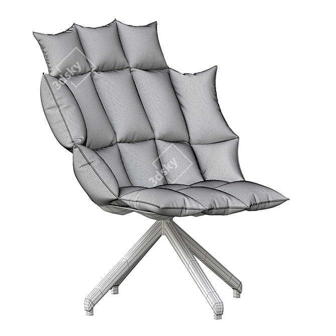 Husk Armchair: Sleek and Stylish 3D model image 5