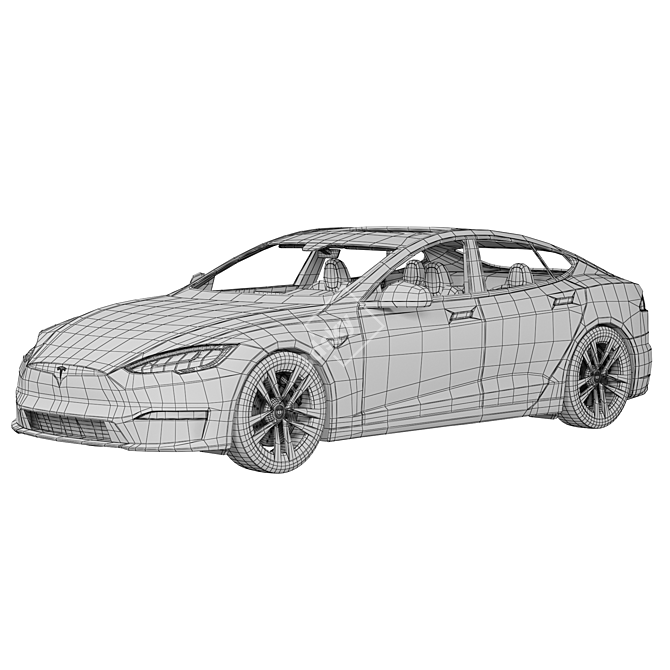 Revamped Tesla Model S 2021: Enhanced Design, Extended Range, Lightning-Fast Acceleration 3D model image 5