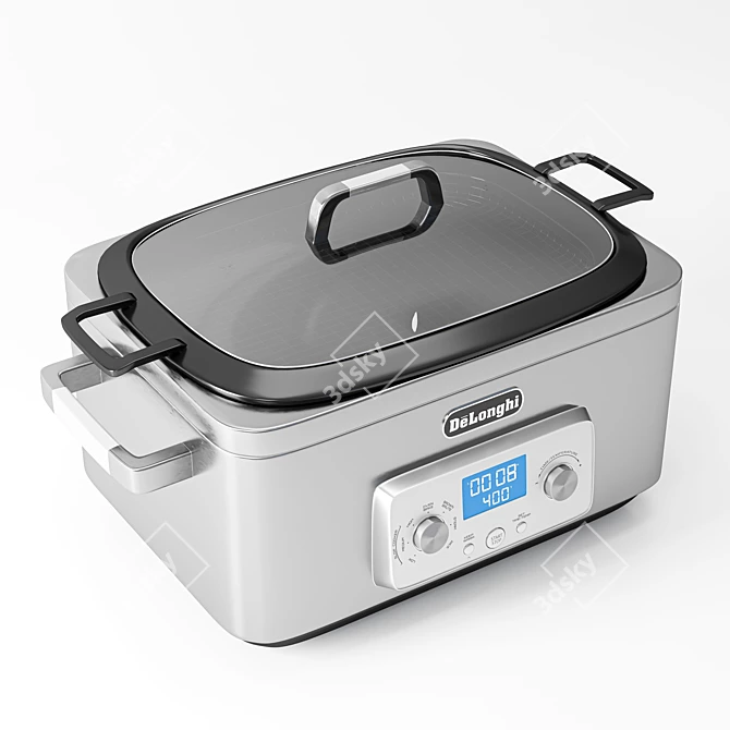 Delonghi 3-Piece Appliance Set: SlowCooker & Fryer 3D model image 3