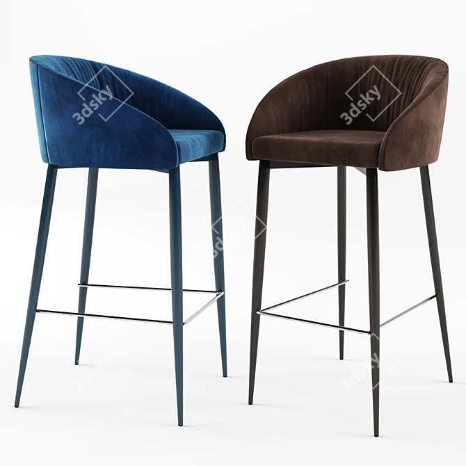 Nicolas Elbe Bar Stool: Sleek, Stylish, Comfortable 3D model image 2