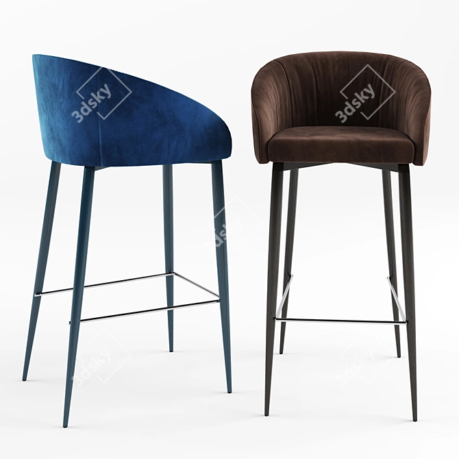 Nicolas Elbe Bar Stool: Sleek, Stylish, Comfortable 3D model image 3