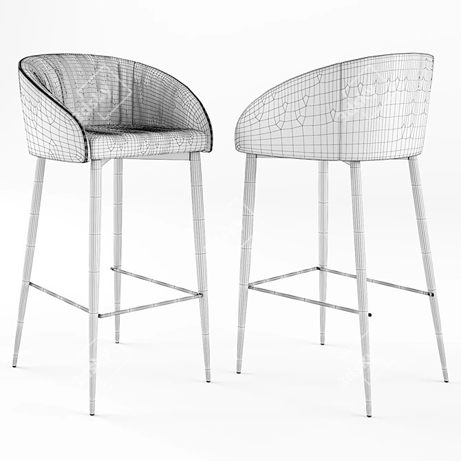 Nicolas Elbe Bar Stool: Sleek, Stylish, Comfortable 3D model image 4