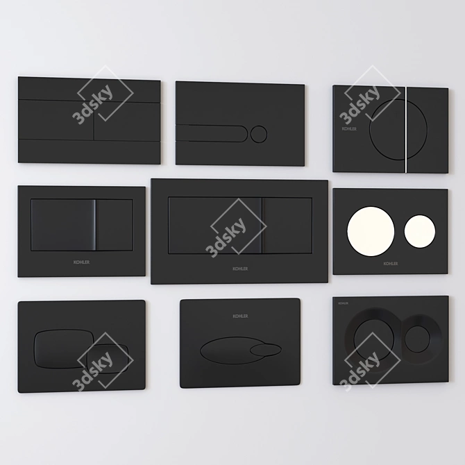 Kohler Flush Plates: Elegant Bathroom Accessories 3D model image 3