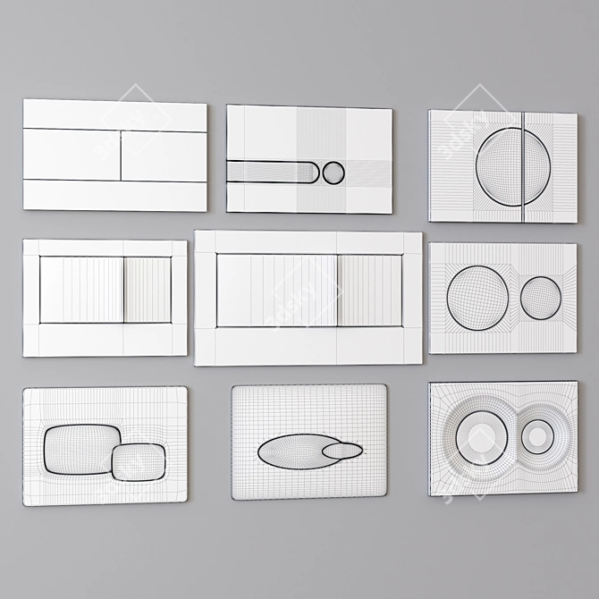 Kohler Flush Plates: Elegant Bathroom Accessories 3D model image 4