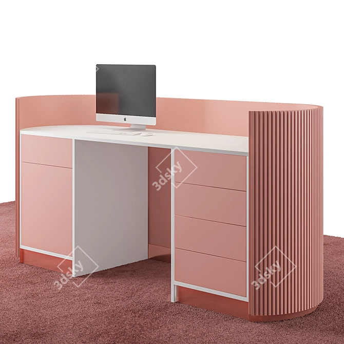 Elegant Reception Desk | 4 Color Options 3D model image 4