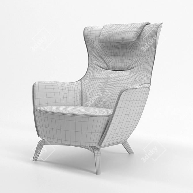 Elegant Mamy Blue Armchair 3D model image 3
