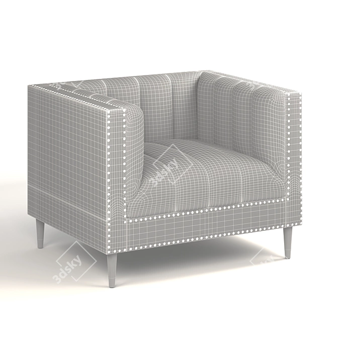 Luxurious Nicole Miller Velvet Sofa 3D model image 5