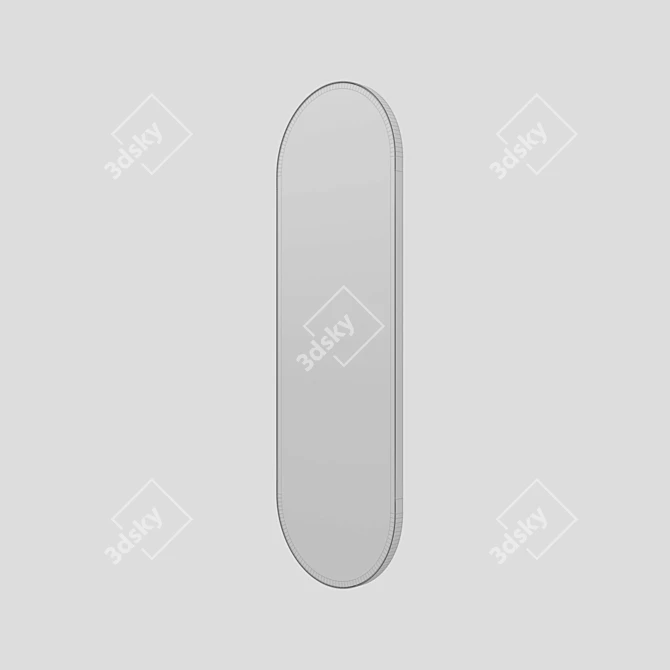 Illuminated Metal Frame Oval Mirror - "Iron Capsule 3D model image 4