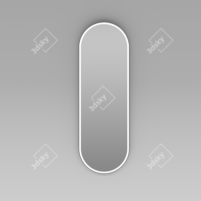 Illuminated Metal Frame Oval Mirror - "Iron Capsule 3D model image 5