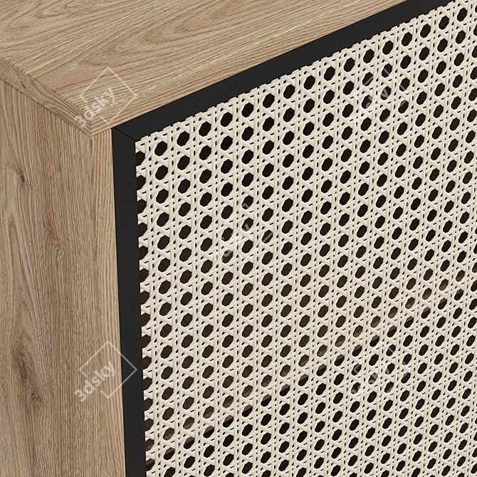 Boho Rattan Wardrobe 3D model image 3