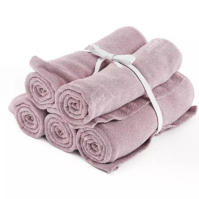 Luxury Twist Towel Set 3D model image 1