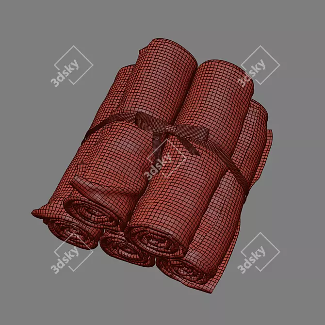 Luxury Twist Towel Set 3D model image 3