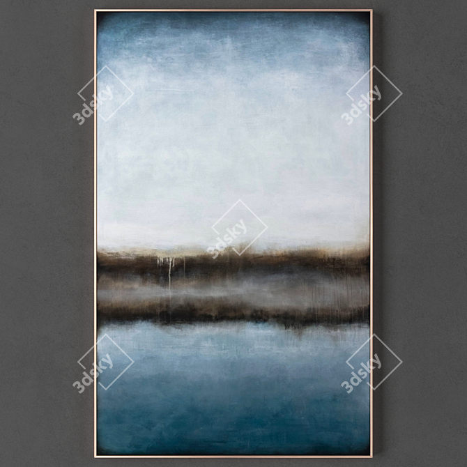 Abstract Art Collection: 2 Framed Paintings 3D model image 2