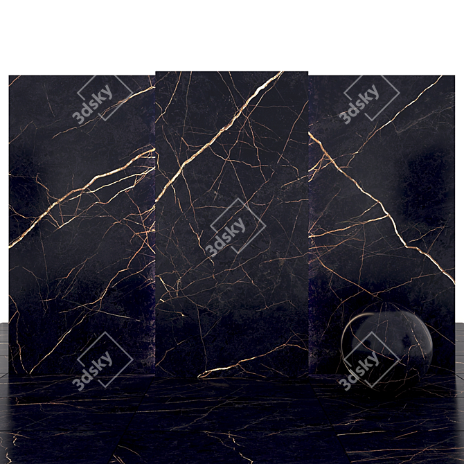 Supreme Noir Laurent: 10 Texture Slabs & Floor Tiles 3D model image 1