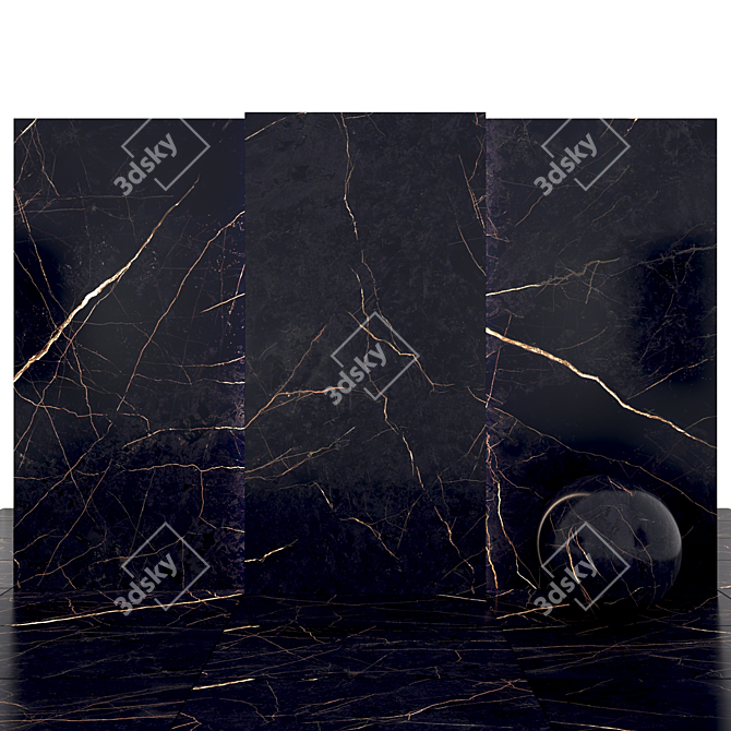 Supreme Noir Laurent: 10 Texture Slabs & Floor Tiles 3D model image 2