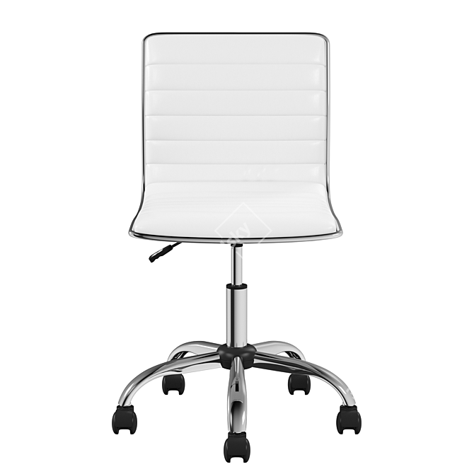 Sleek Leather Task Chair 3D model image 2