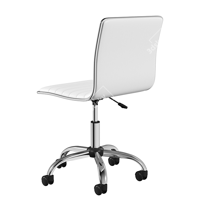 Sleek Leather Task Chair 3D model image 3