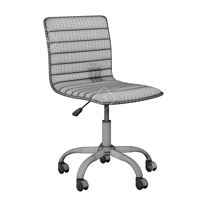 Sleek Leather Task Chair 3D model image 4