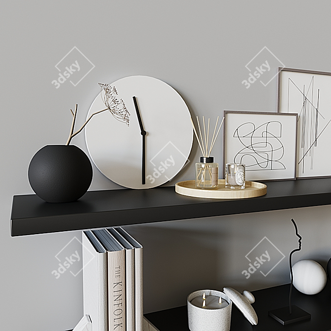 Decorative Bookshelf Set 3D model image 2