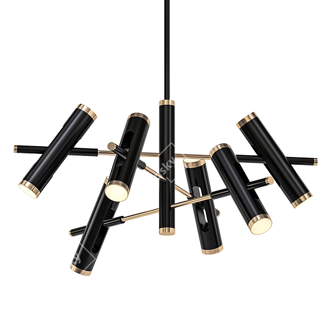 Sleek Rainer Black Chandelier 3D model image 1