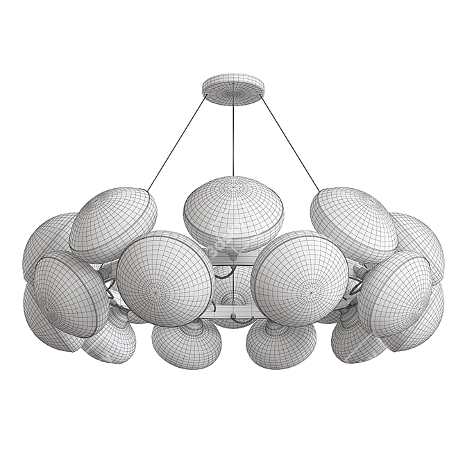 Elegant Round Bulb Chandelier 3D model image 2