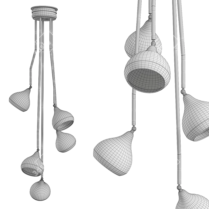 Elegant Hanna Big Chandelier 3D model image 2